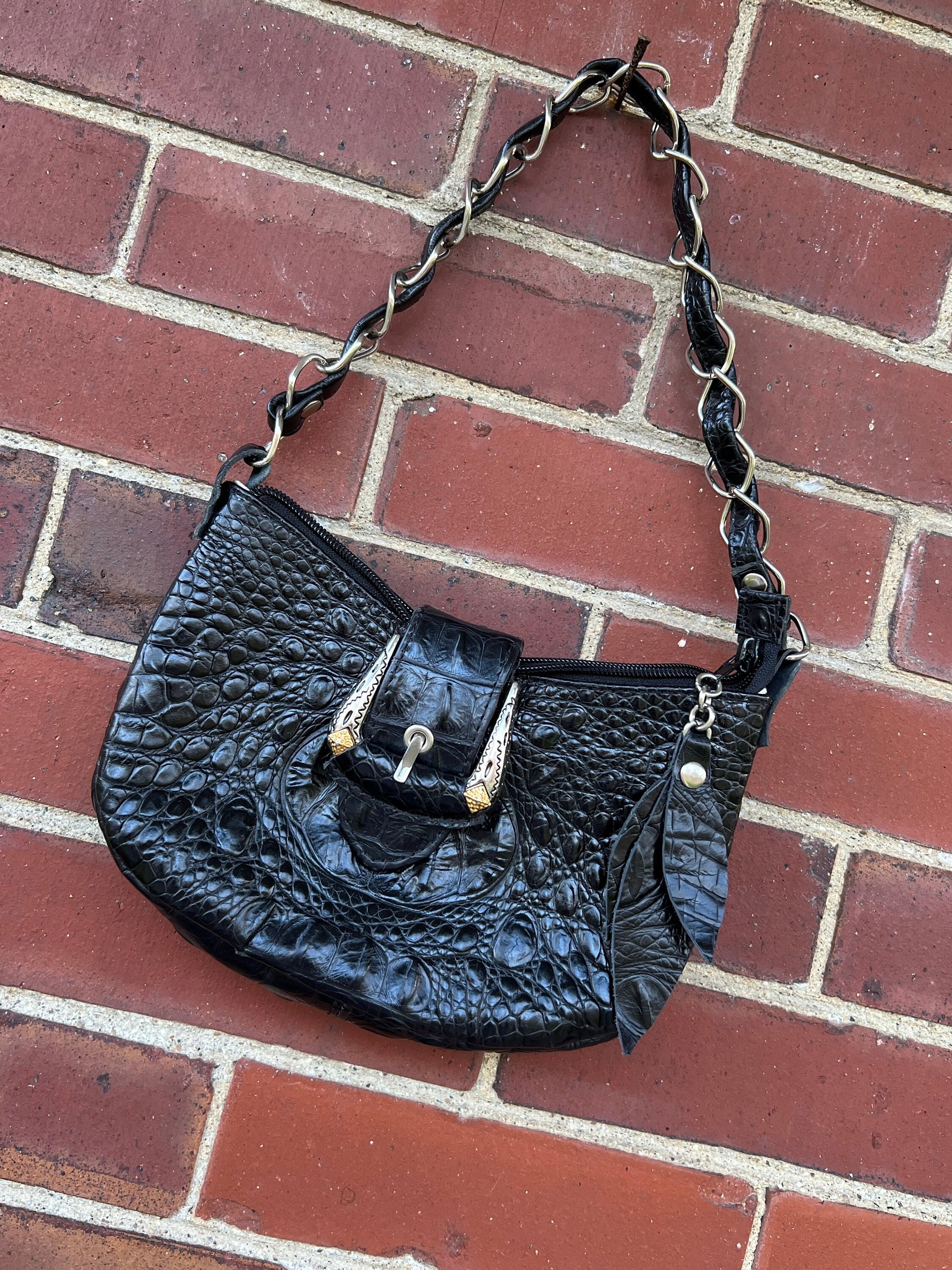Buy the Guess Patent Leather Black Shoulder Bag | GoodwillFinds