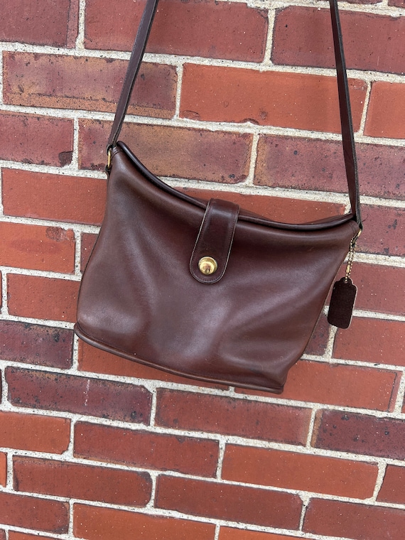 Brown leather Coach crossbody bag, Vintage Coach … - image 1