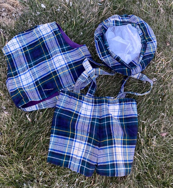 Little boys plaid shorts, vest and hat, toddler p… - image 8