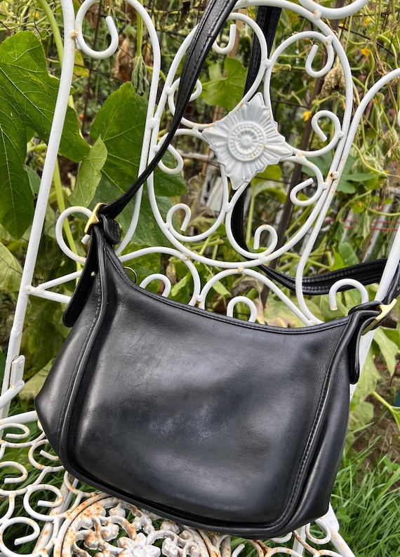 Vintage Coach Black Leather Shoulder Bag: 1990s Janice Legacy - Etsy