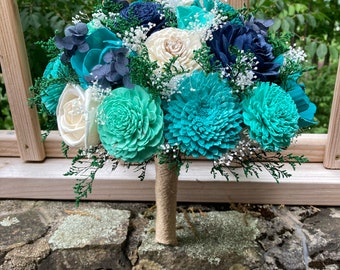 Teal Wedding Bouquet Etsy