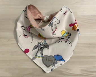 Bandana de cuello personalizada para perros con nombre opcional grabado en parche de cuero - Regalo para amantes de perros o gatos