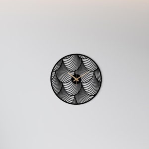 Modern Black Large Wall Clock, Spiral Design Wall Clock, Unique Silent Clock, Minimalist Clock , Wall Clock Art,Housewarming Gift Home Decor