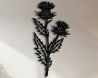 Vintage Thistle Wall Decor, Scotland Flower, Nature Metal Wall Art