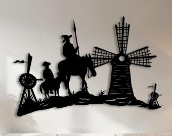 Don Quixote Metal Wall Art, Bookish Decor, Adventure Lover Gift