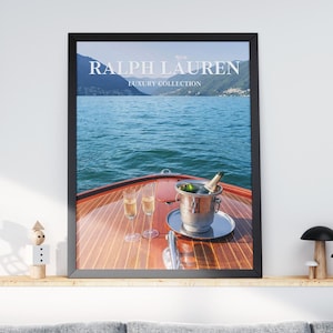 Fashion Magazine Poster, Vintage Fashion Magazine Poster, Fashion Boat Art, Luxury Fashion Print, Old Ralph Lauren, Nautical Wall Art