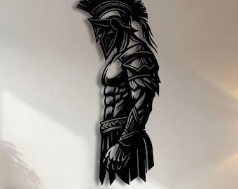 Spartan Warrior Metal Wall Art, Greek Mythology Decor