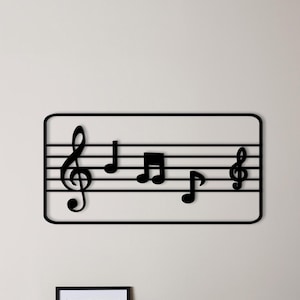 Metal Wall Art muzieknoten, minimalistisch muziekdecor, muzikanten Metal Wall Art, muziekliefhebbers, moderne muursculptuur, studio metalen muurdecor