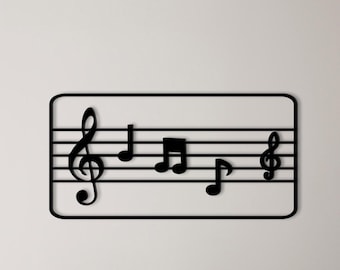 Musical Notes Metal Wall Art, Modern Music Decor