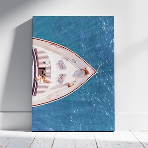 Vintage Fashion Magazine Poster, Luxury Yacht Poster, Luxurious Boat Print, Retro Fashion Canvas Art, Luxury Fashion Print, Trendy Wall Art