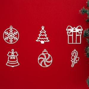 6 Pcs Metal Noel Tree Decoration Set, Home Christmas Decor, Christmas Decor,  Christmas Family Gift, Unique Holiday Decor Gift,Outdoor Decor