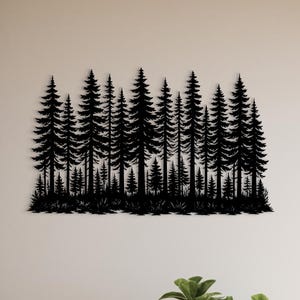 Metal Pine Tree Wall Decor, Pine Trees Home Decor, Pine Tree Metal Art,Nature Forest Decor,Farmhouse Decor,Fireplace Decor,Nature Lover Gift