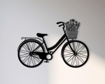 Bicycle Metal Wall Art, Cyclist Home Decor