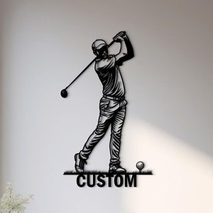 Custom Golf Metal Golf Metal Wall Art, Sports Home Decor, Customize Golfer Metal Gift, Man Cave Decor, Golf Metal Wall Art, Gift for Golfer