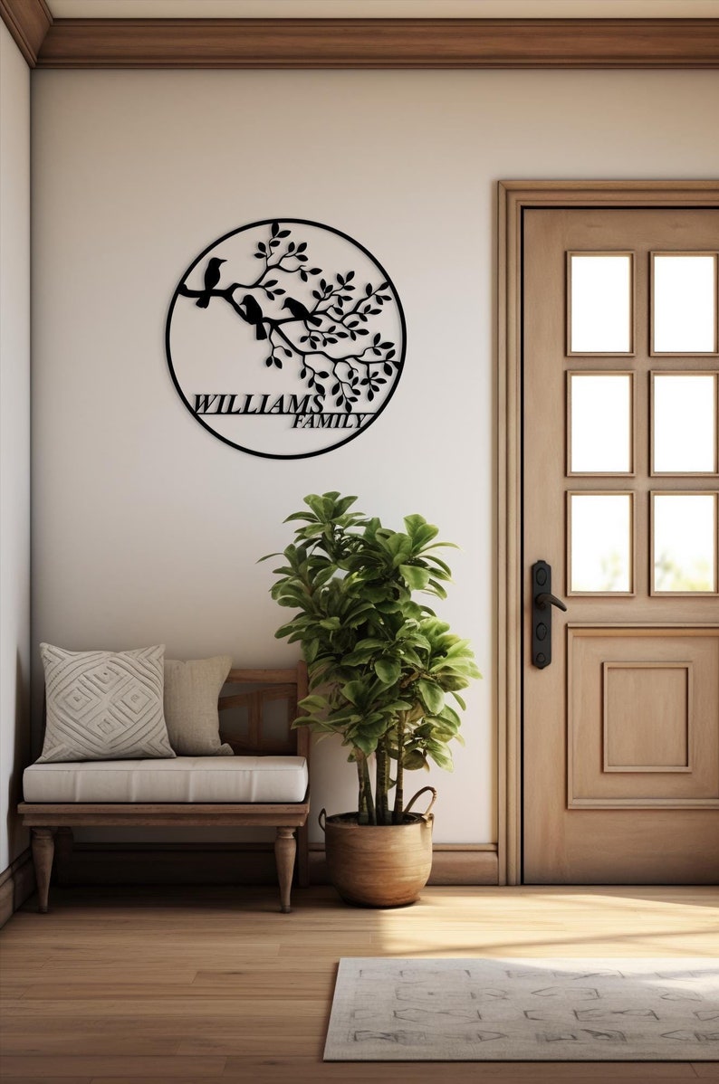 Custom Metal Family Tree Sign, Personalized Wall Art Decor - Etsy