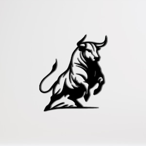Charging Bull Metal Wall Art, Modern Black Bull Silhouette, Powerful Animal  Wall Art, Bullish Metal Art, Bitcoin Bull Wall Decor