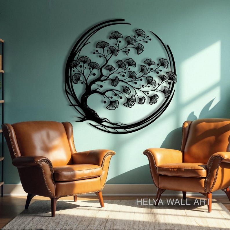 Ginkgo Tree Leaf Metal Wall Art – Zen Nature-inspired Wall Decor - Etsy