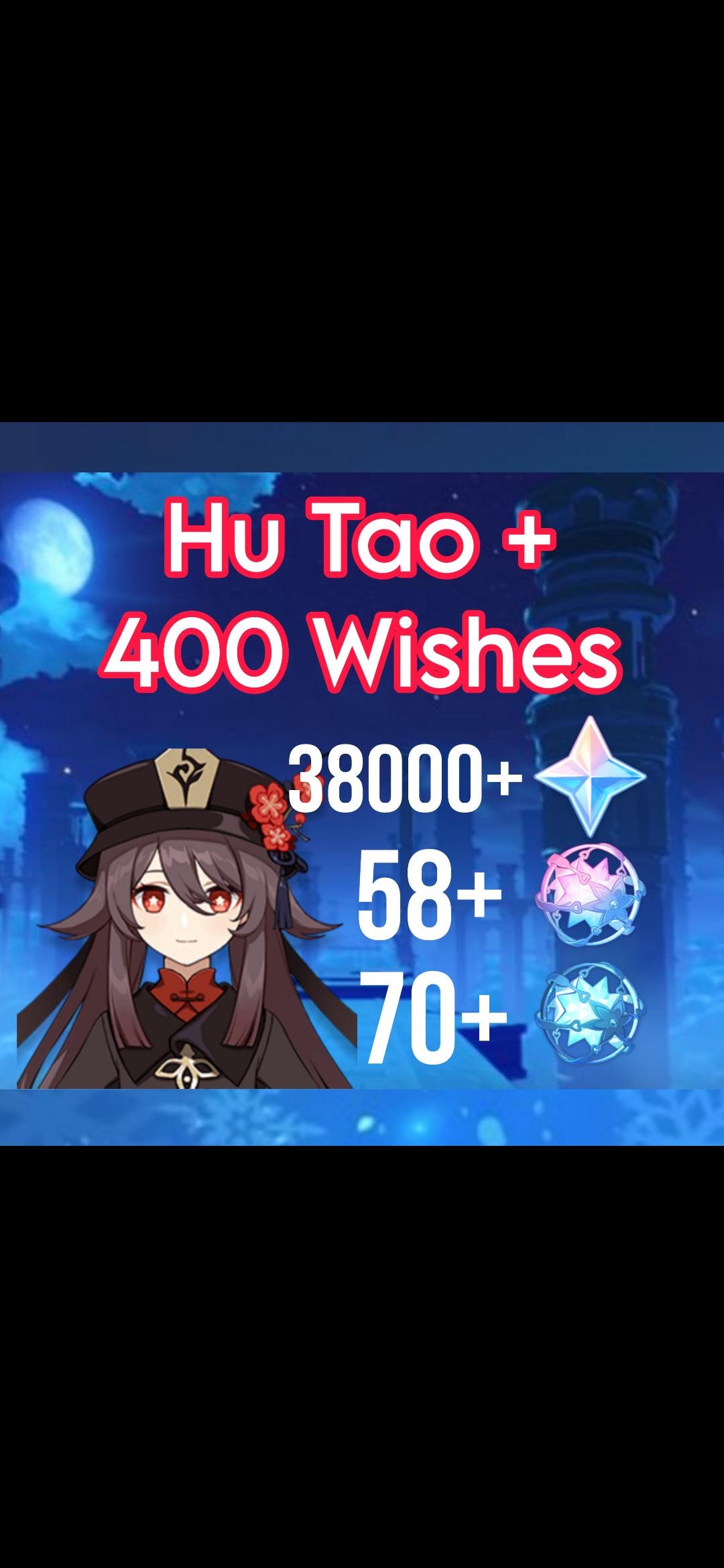 Genshin Impact NA 400 Wishes Hu Tao Account 38000 Primogems AR50 - Etsy