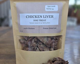 dog + cat puppy treats Chicken liver natural homemade pet training food freeze dried raw