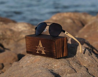 Gafas de sol de aviador personalizadas: regalo grabado para padrinos de boda