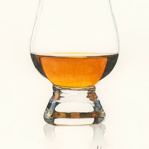 Neat - Bourbon Watercolor Fine Art Print