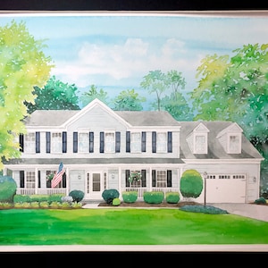 Custom Watercolor House Portrait - 11x14