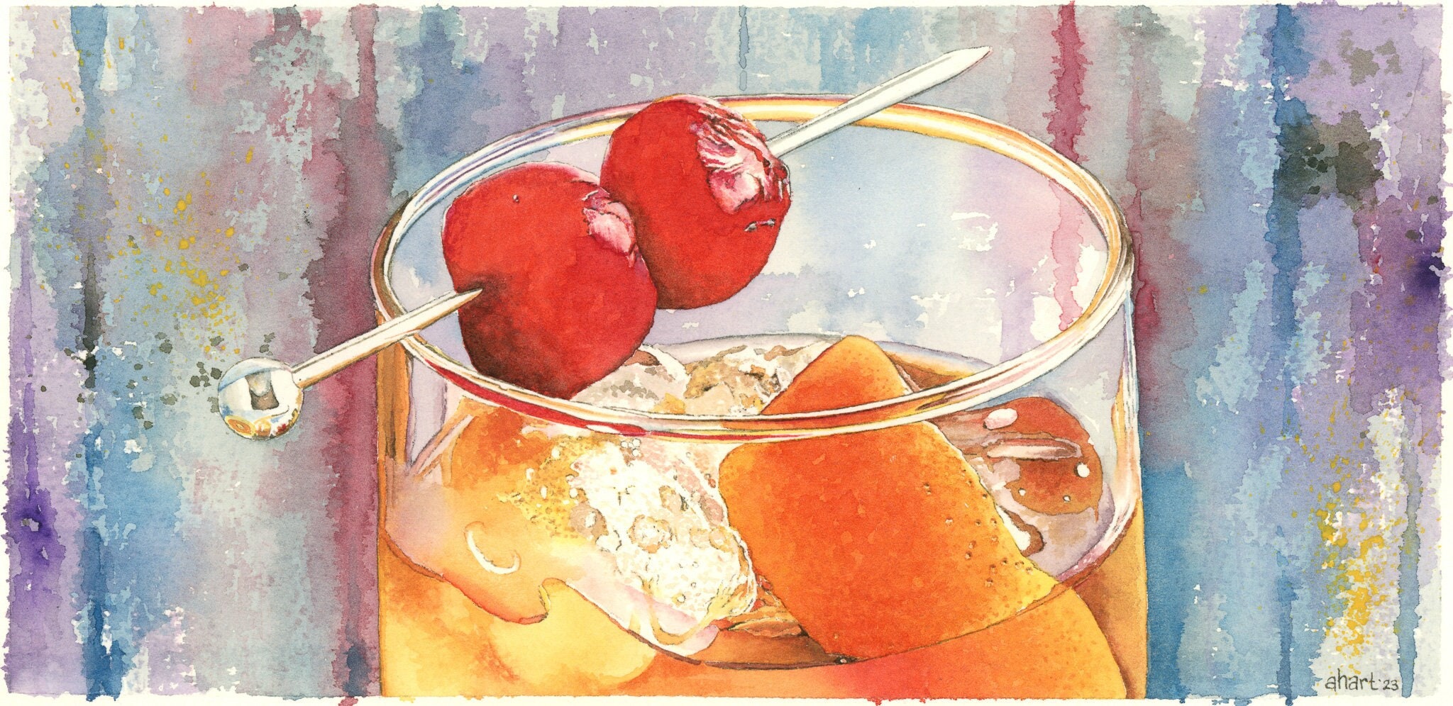 Old Fashioned Watercolor Print - 10x5