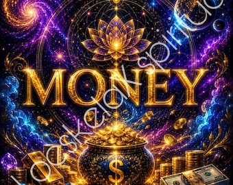 Spiritueller MONEY Untersetzer | Geld & Fülle | 8 × 8 cm | LoeskelaX Spiritual