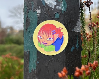 Crouching Girl | Vinyl Sticker | Original Illustration by Molly Melinks