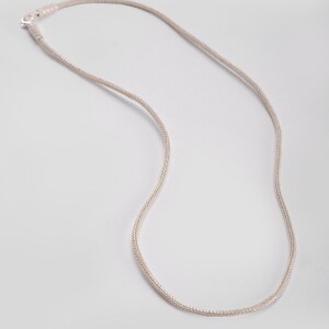 Hand Knitted 999 Silver Necklace, Viking Chain Necklace, 2 mm Handmade Unısex Pure Silver Chain, Rope Chain Necklace, Fine Silver Chain