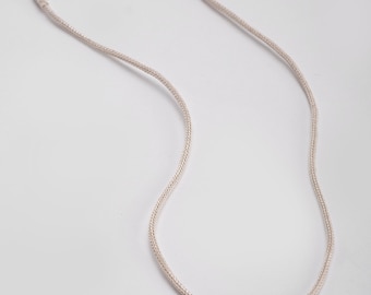 Hand Knitted 999 Silver Necklace, Viking Chain Necklace, 2 mm Handmade Unısex Pure Silver Chain, Rope Chain Necklace, Fine Silver Chain