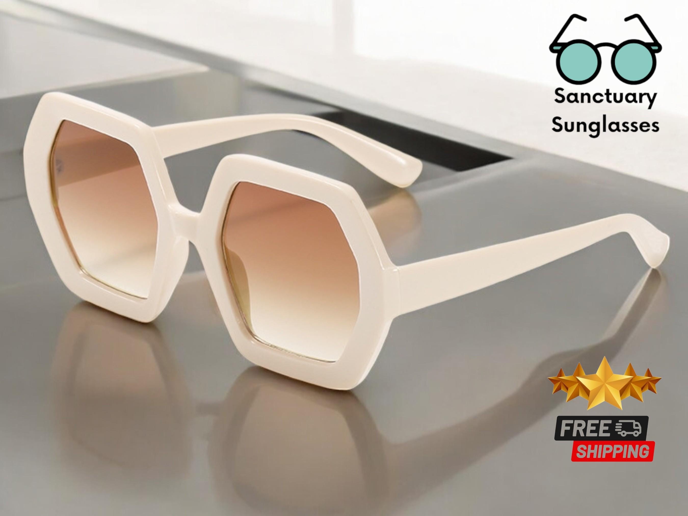 Retro Dicke Rechteckige Klobige Sonnenbrille Schmale Quadratische