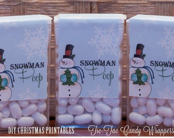 Tic Tac Labels, Tic Tac Snowman Poop, Tic Tac Favors, Christmas Printable Tic Tac Labels, Funny Tic Tac Labels, Instant Download, Stickers