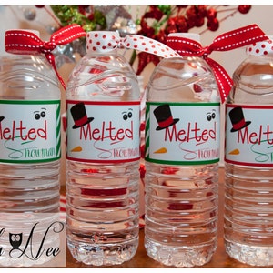 Melted Snowman Water Bottle Wrappers Melting Snowman Water - Etsy