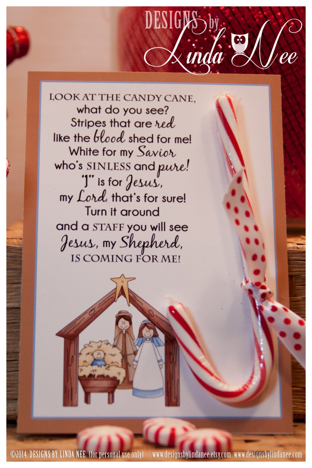 Plastic Beaded “The Meaning of the Candy Cane” Christmas Ornament Craft Kit