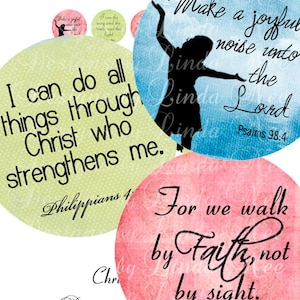 Bibel Vers Aufkleber | Christliche Schrift 1-Zoll-Kreise | Druckbare Glaube Flaschenverschluss Bilder | Digitales Handwerk Sofortiger Download