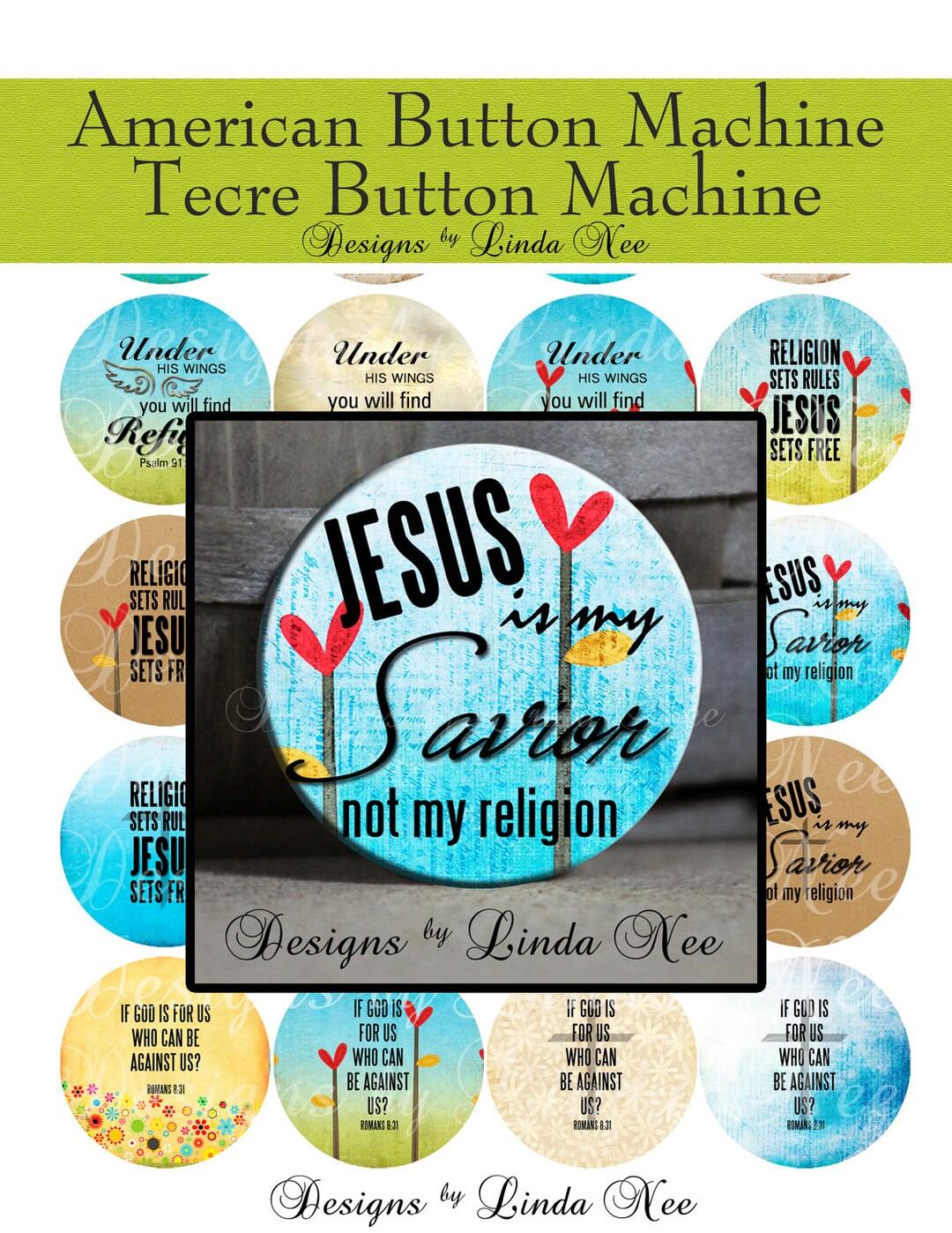 Pinback BUTTON Images 1 Inch Round 1.313 Overall Size - Christian Jesus ...