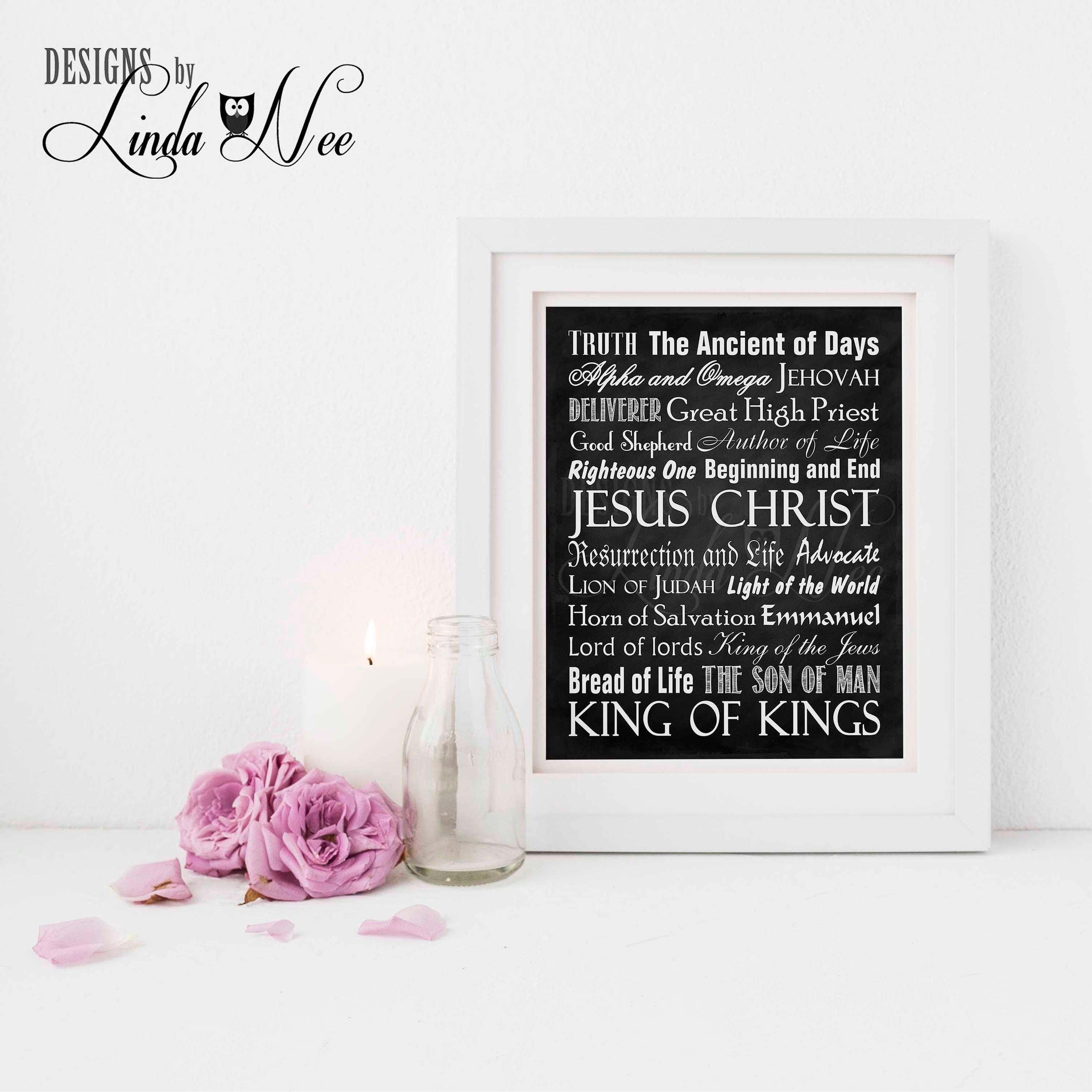 Names of God JESUS Wall Art Printable Christian Scripture | Etsy