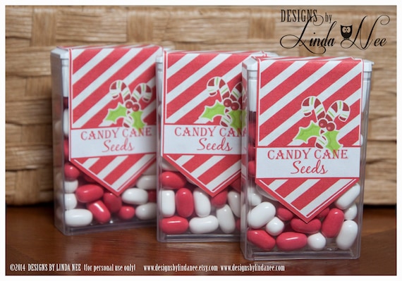 Tic Tac Candy Cane Seeds Printable Party Package Snowmen Etsy