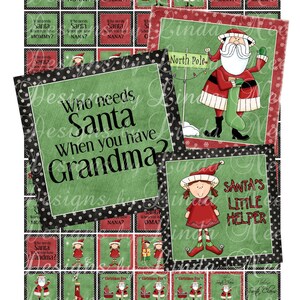 Download instantâneo - SANTA Express (1,5 x 1,5 polegadas) folha de colagem digital quadrada VENDA trenó adesivos de Natal para impressão