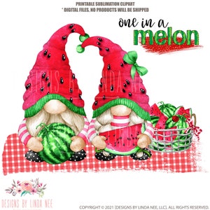 Watermelon Gnome PNG, Gnome Digital Download, Clipart PNG, Summer Gnomes Sublimation Artwork, Printable Mug, Sign, Waterslide 5-SUM017