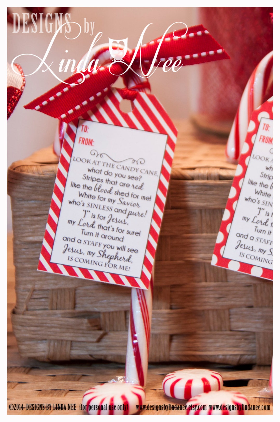 Candy Canes with Religious Cards - 24 Pc.