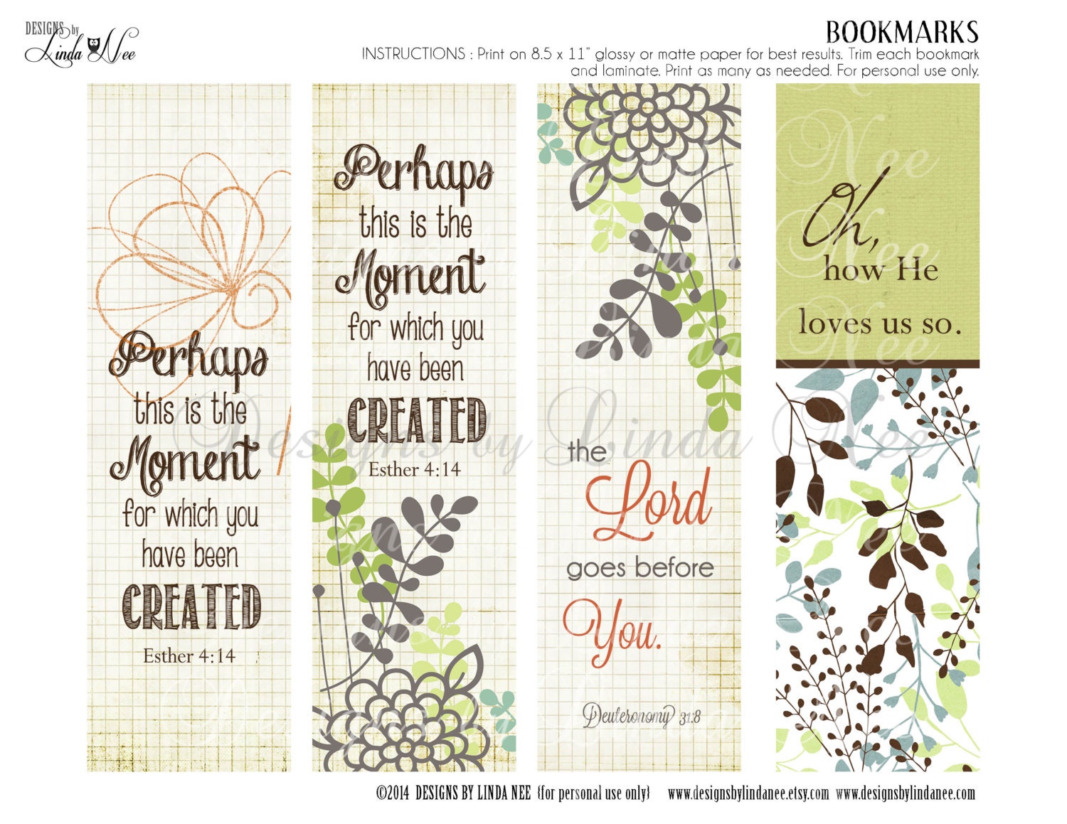 Printable Christian Scripture Bookmarks