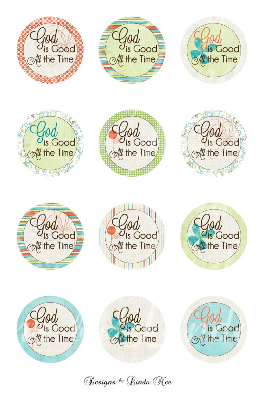 Instant Download GOD is Good All the Time Scripture 1 Inch Round Bottle ...