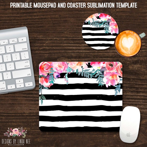 watercolor floral mouse pad