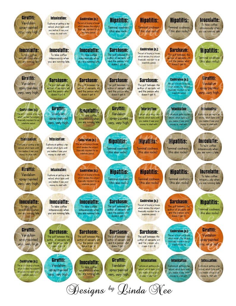 Instant Download NEW Nerdy Dictionary 1 Inch Round Images Etsy