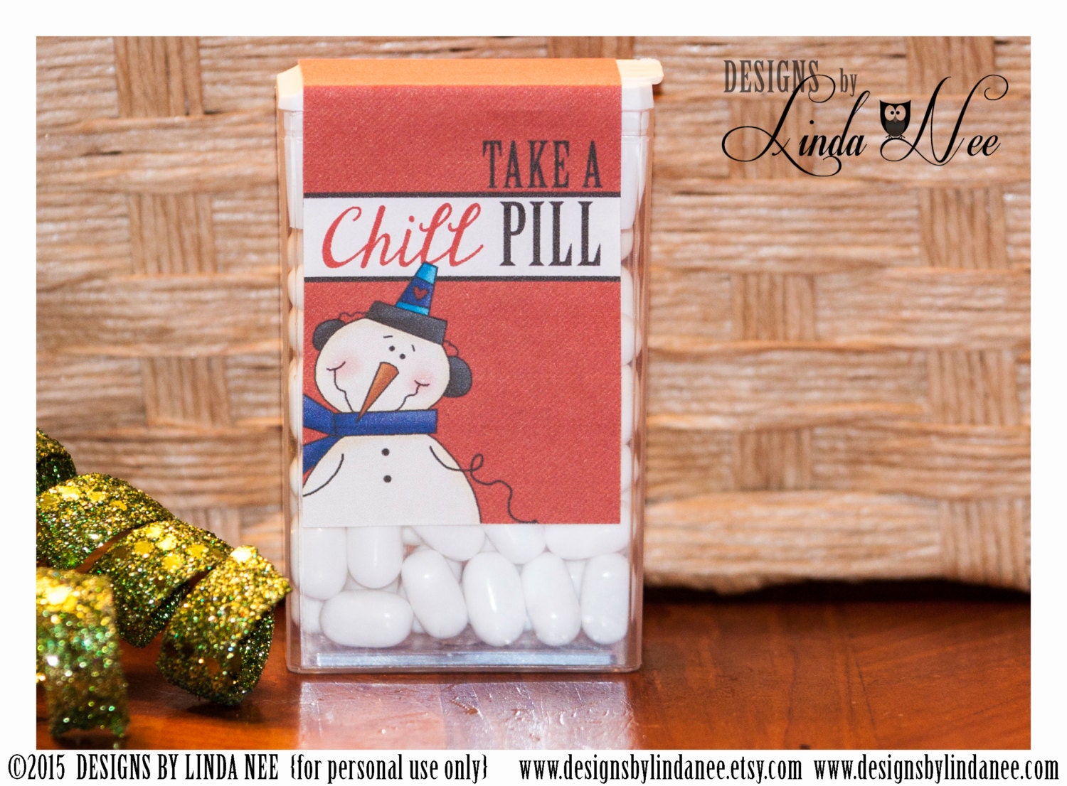 Tic Tac Labels, Take a CHILL Pill Snowman, Printable Tic Tac Labels, Craft Fair Gifts, Christmas Favors, Party Favors, Snowman Party Favors