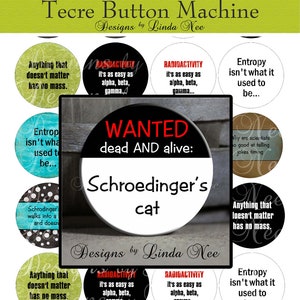 Pinback BUTTON Imágenes 1.5 pulgadas redondas 1.837 tamaño total - Science Geek 2 Digital Collage Sheet AMERICAN BUTTON Machine Tecre