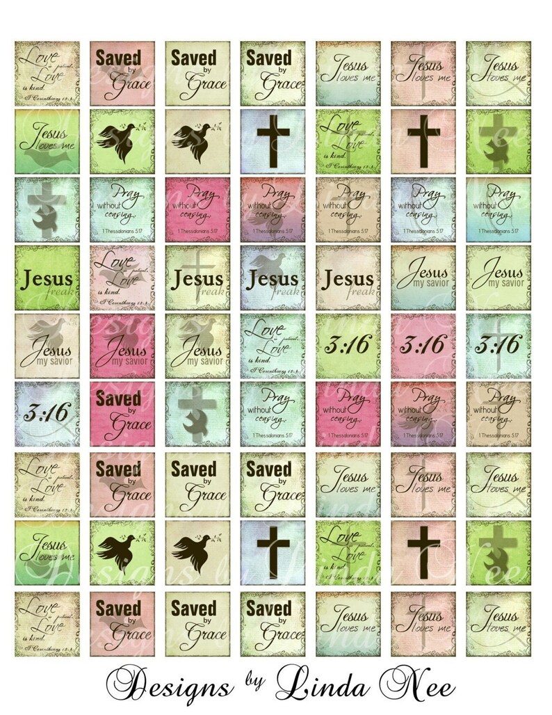Instant Download Christian Scripture 2 1 X 1 Inch Digital - Etsy