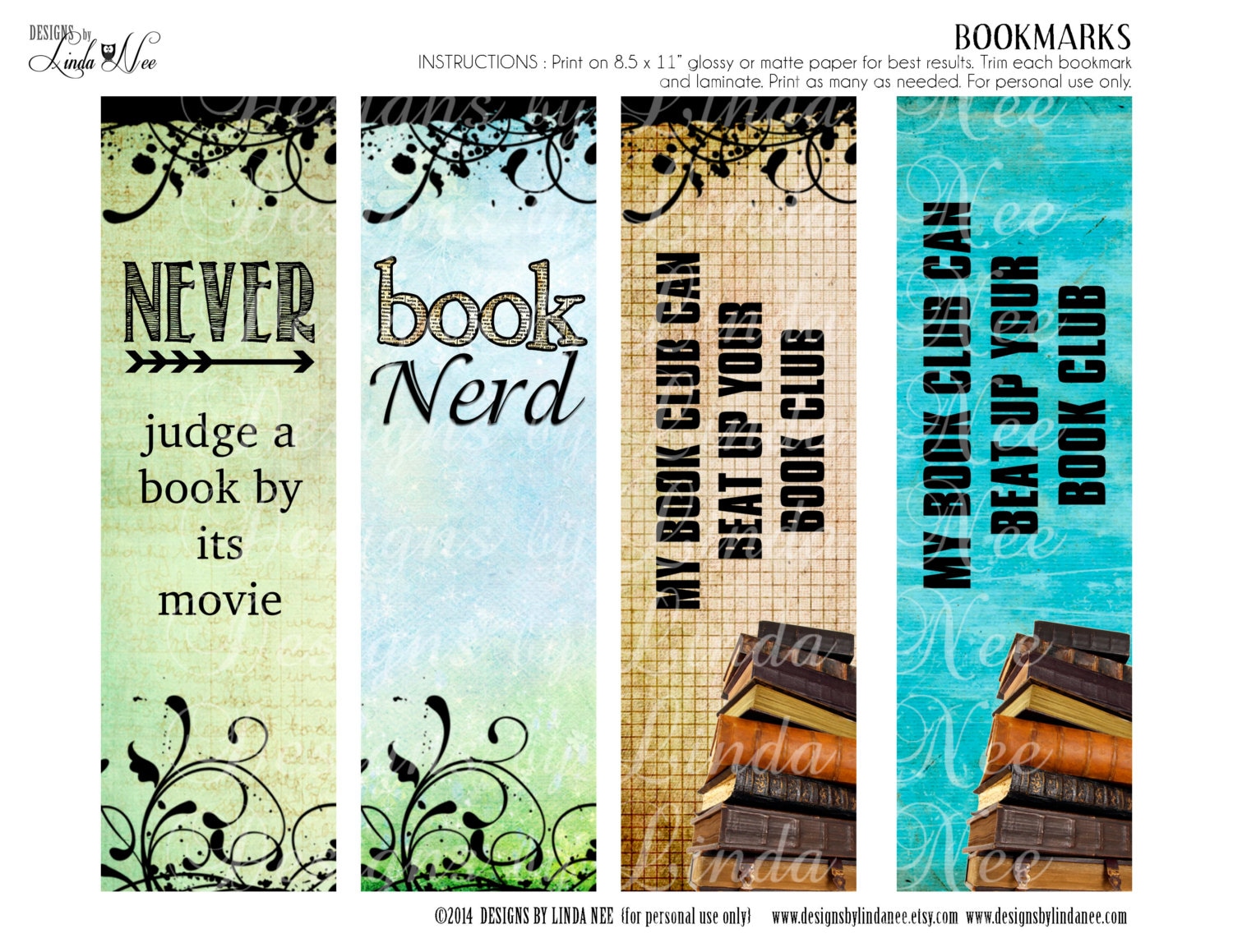 bookmarks printable book nerd bookmarks instant download etsy ireland